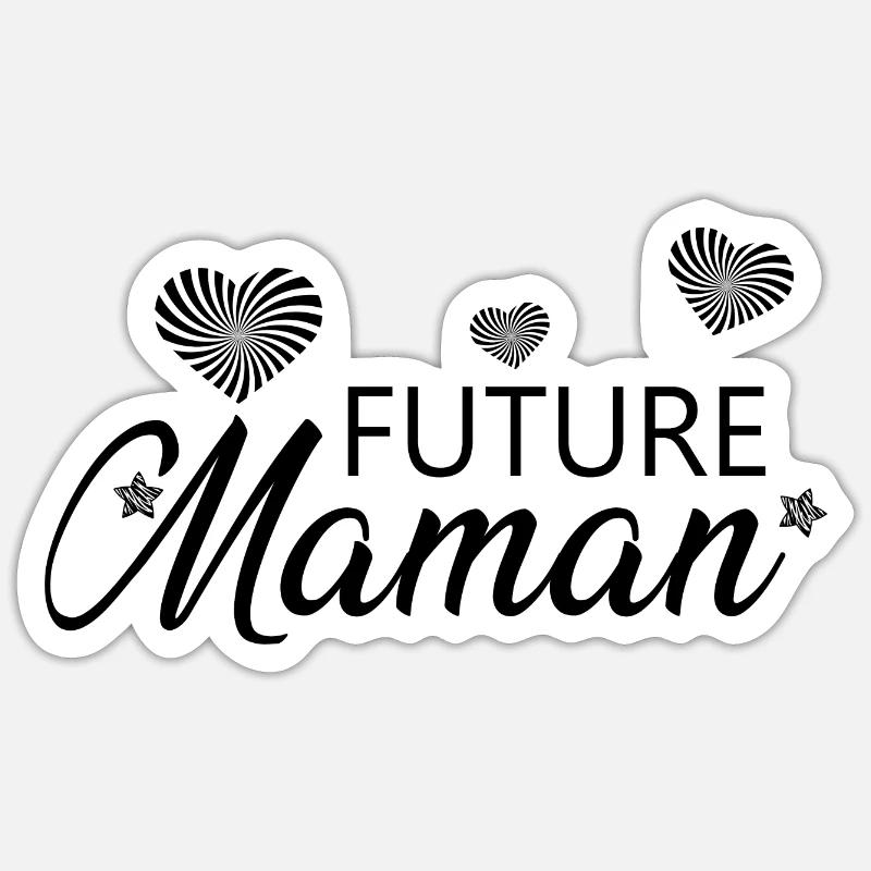 Future Maman - Sticker taille S (10 x 10 cm) - blanc mat