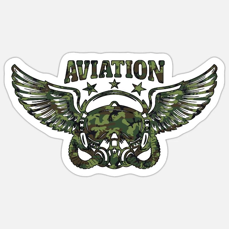 Aviation de l’armée - Sticker taille S (10 x 10 cm) - blanc mat