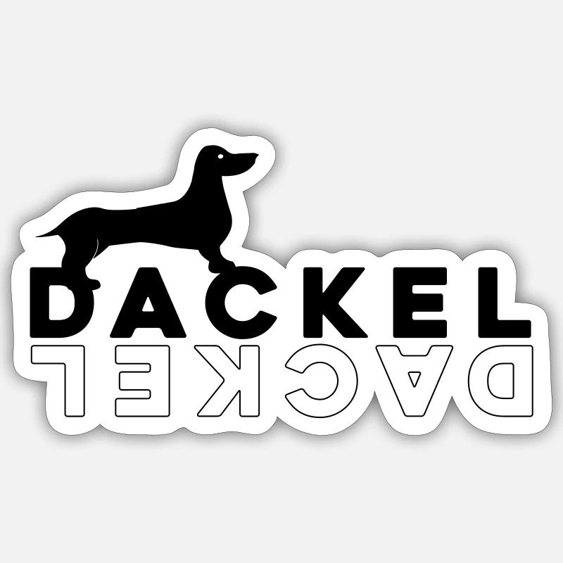 Dackel - ein treuer Begleiter - Sticker Größe S (10 x 10 cm) - Mattweiß