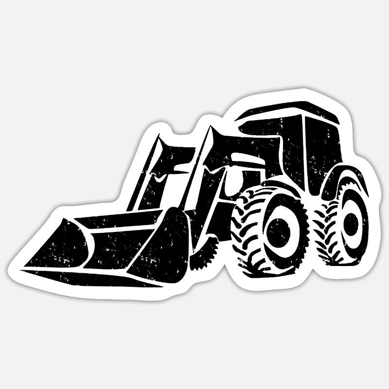 Loading Machine Silhouette Gift Wheel Loader Sticker size S (10 x 10 cm)