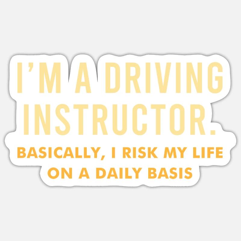 Caution Vehicles Driving School Staff Driving Instructor - Sticker size S (10 x 10 cm) - white matte