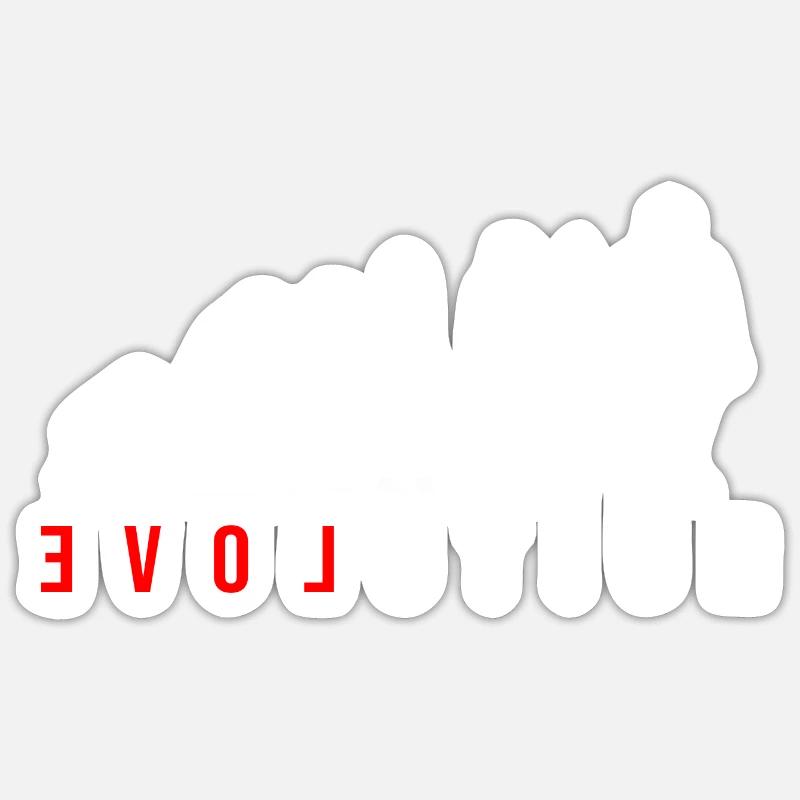 Evolution Kurzhantel Hantel Body Building Geschenk - Sticker Größe S (10 x 10 cm) - Mattweiß