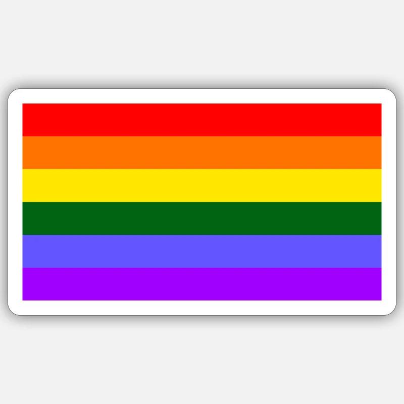 Pride Flag - Sticker Größe S (10 x 10 cm) - Mattweiß