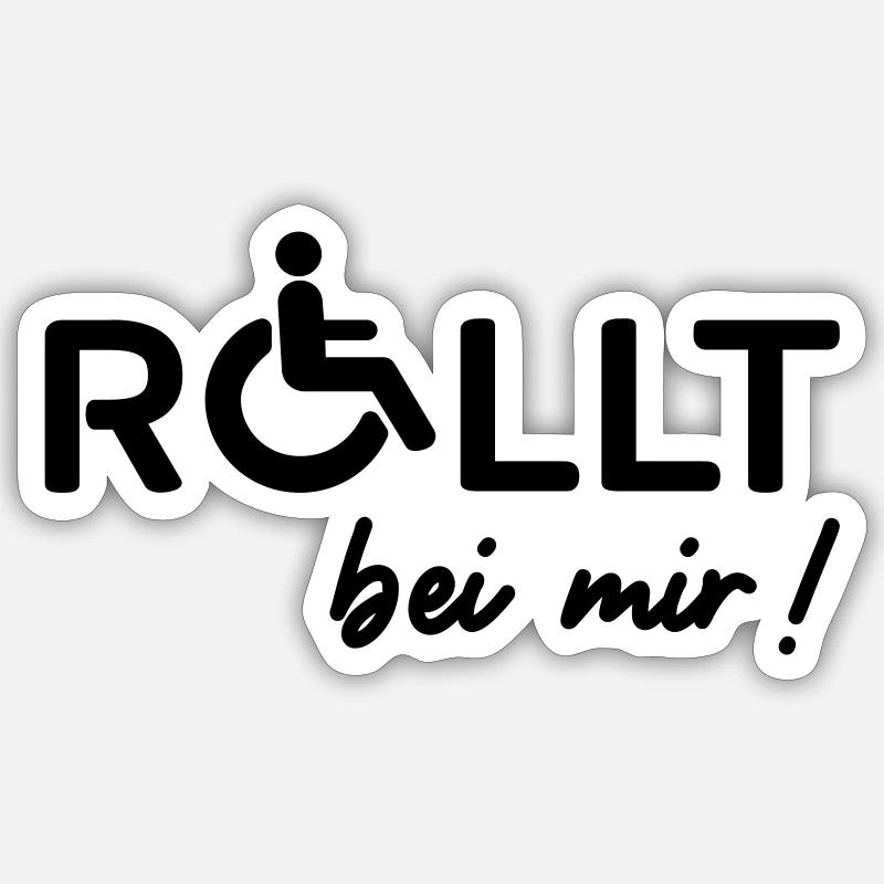 Rollstuhl Rollt bei mir Behindert Sticker Größe S (10 x 10 cm)