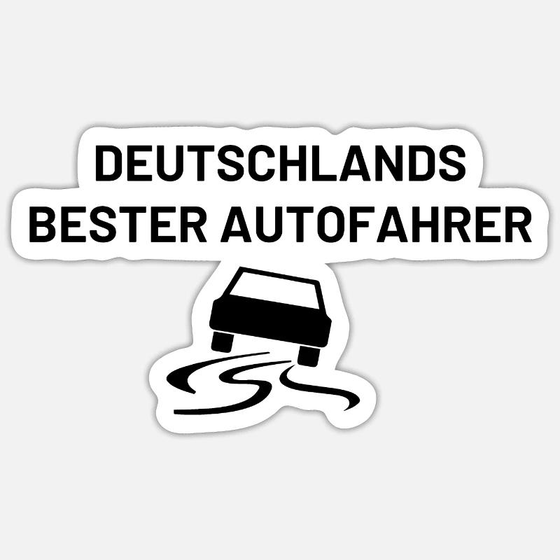 Deutschlands bester Autofahrer - Sticker Größe S (10 x 10 cm) - Mattweiß