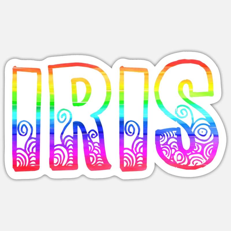 iris rs regenbogen - Sticker Größe S (10 x 10 cm) - Mattweiß