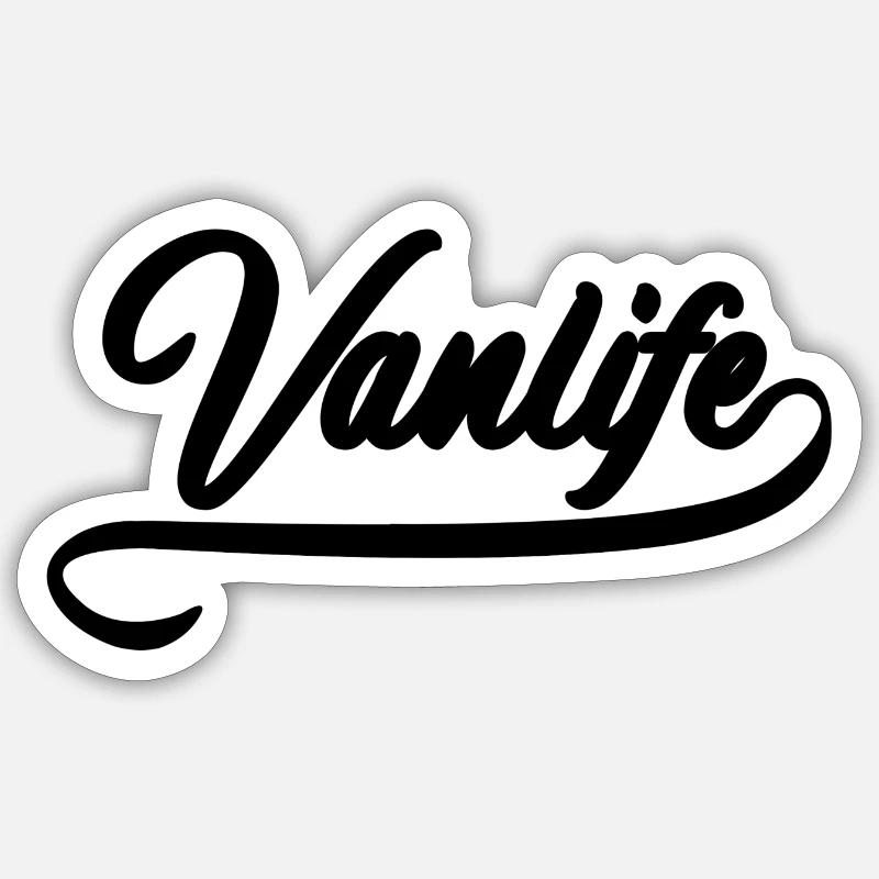 Van life - Sticker taille S (10 x 10 cm) - blanc mat