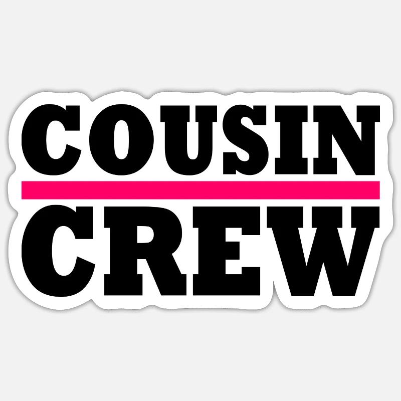Cousin crew - Sticker taille S (10 x 10 cm) - blanc mat