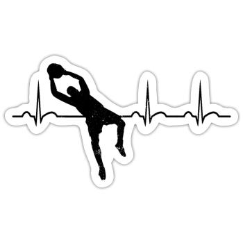 Football Goalkeeper Heartbeat Footballer Football matches - Sticker size S (10 x 10 cm) - white matte - Front