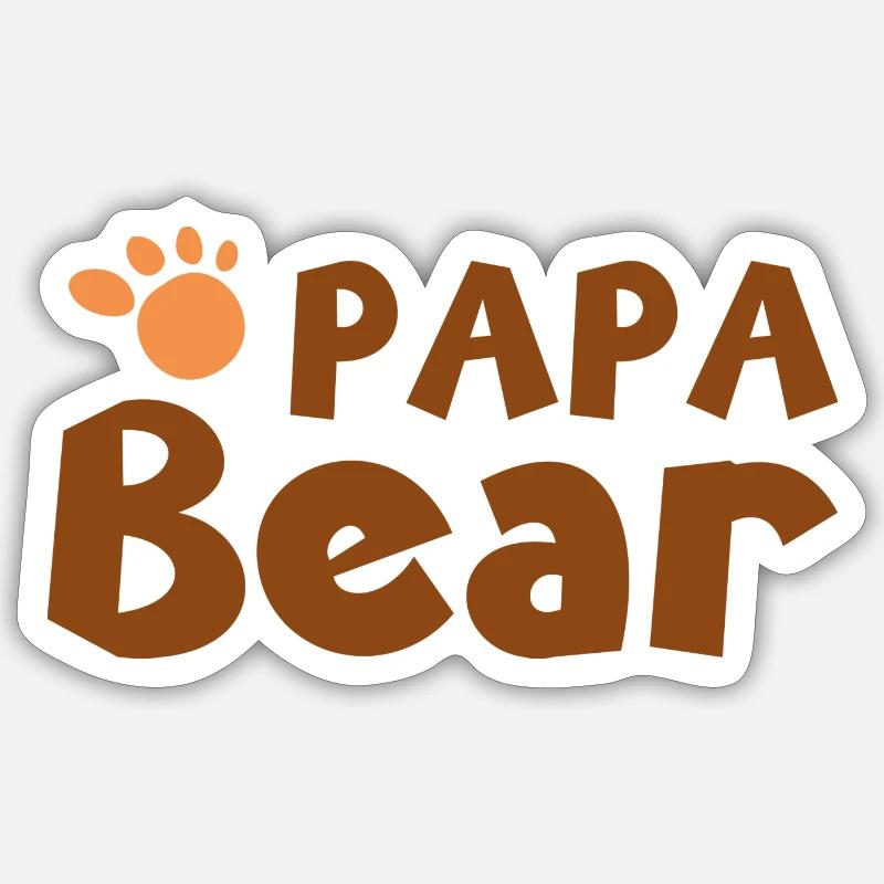 Papa Bear - Sticker Größe S (10 x 10 cm) - Mattweiß