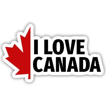 I love Canada Maple Leaf Canada Vancouver Ottawa - Sticker size S (10 x 10 cm) - white matte - Front