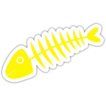 gelber Fisch Comic Fische - Sticker Größe S (10 x 10 cm) - Mattweiß - Vorne