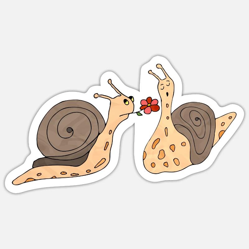 Escargots - Sticker taille S (10 x 10 cm) - blanc mat