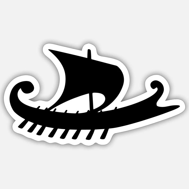Empuriabrava Ship w - Sticker size S (10 x 10 cm) - white matte