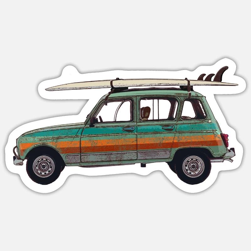 Surf 4L - Sticker size S (10 x 10 cm) - white matte