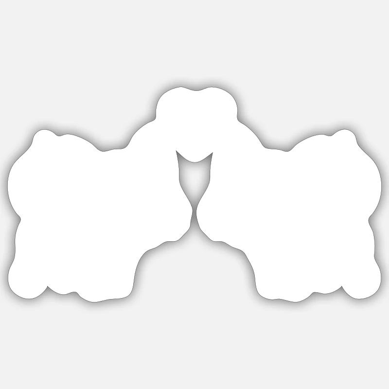 Fox Comic Couple Amour - Sticker taille S (10 x 10 cm) - blanc mat