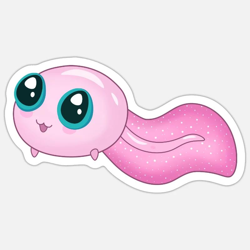 Mignon têtard rose - Sticker taille S (10 x 10 cm) - blanc mat