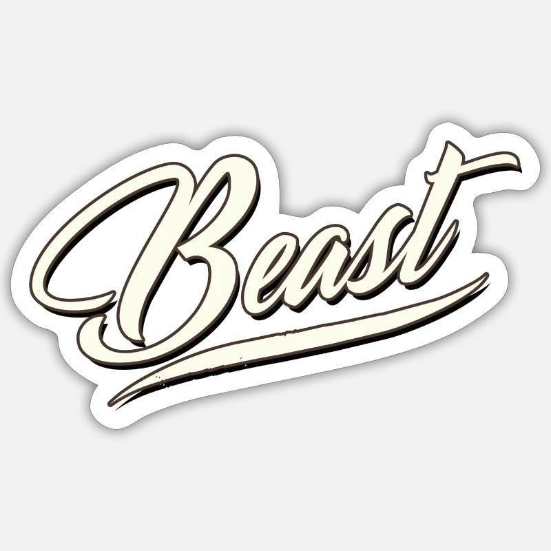 beast mode gym training kraft strong power energy - Sticker Größe S (10 x 10 cm) - Mattweiß
