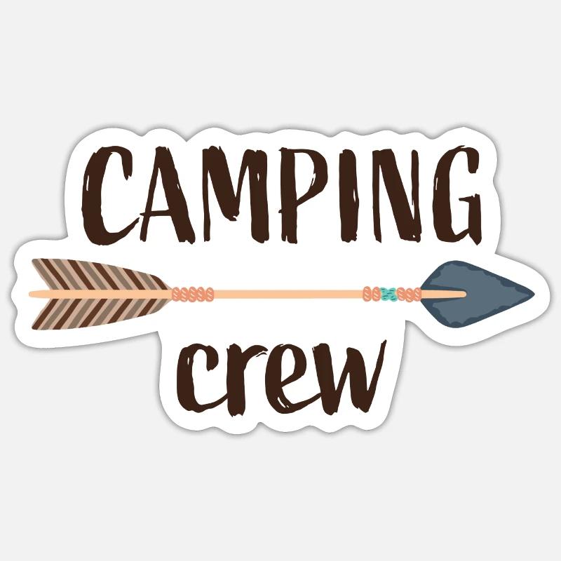 équipage de camping - Sticker taille S (10 x 10 cm) - blanc mat