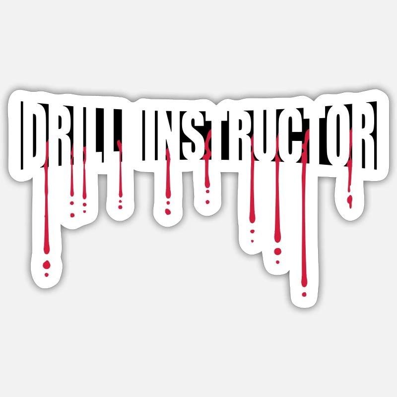 Blut Drill Instructor - Sticker Größe S (10 x 10 cm) - Mattweiß