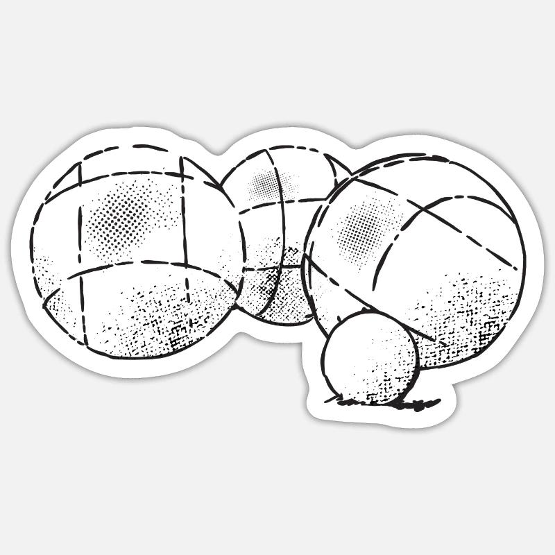 Boules de boules pour joueurs de pétanque - Sticker taille S (10 x 10 cm) - blanc mat