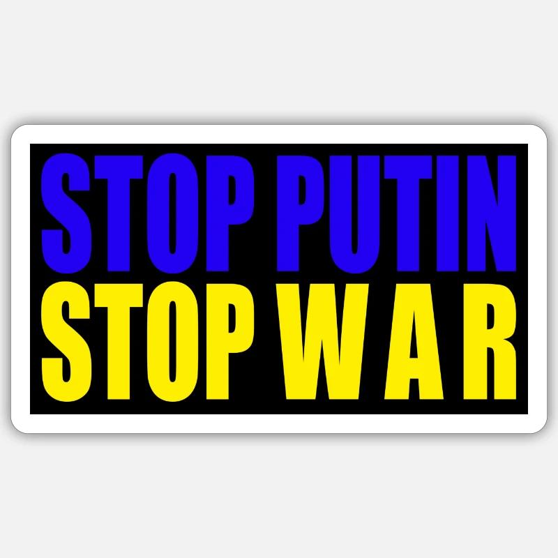 Stop Putin, Stop War - Sticker Größe S (10 x 10 cm) - Mattweiß