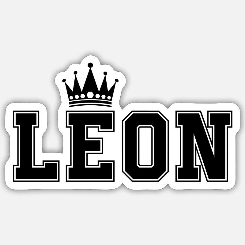Leon - Sticker Größe S (10 x 10 cm) - Mattweiß