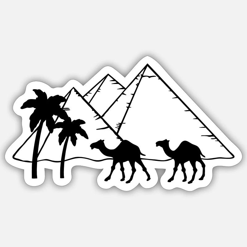 Pyramids Camel Palms - Egypt Sticker size S (10 x 10 cm)