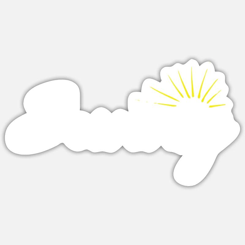 Sonnig - Sticker Größe S (10 x 10 cm) - Mattweiß