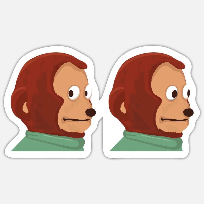 Funny monkey puppet meme Sticker size S (10 x 10 cm)