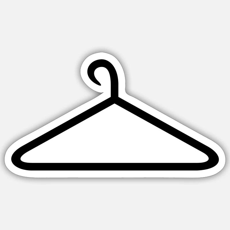 Drahtbügel (1c, Kleiderhänger) - Sticker Größe S (10 x 10 cm) - Mattweiß