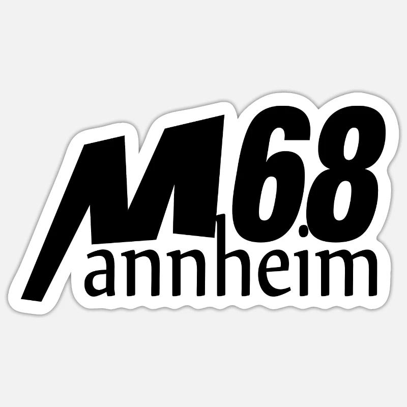Mannheim Monnem - Sticker taille S (10 x 10 cm) - blanc mat