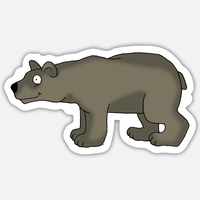 Ours 3 - Sticker taille S (10 x 10 cm) - blanc mat