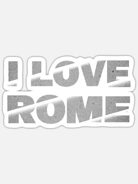 Rom Rome Italien Stadt Schrift Skyline I Love - Sticker Größe S (10 x 10 cm) - Mattweiß