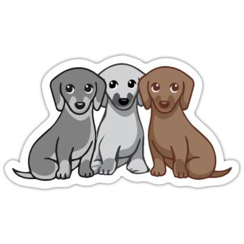 Drei Hunde - Sticker Größe S (10 x 10 cm) - Mattweiß - Vorne