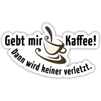 Kaffee Koffein Frühstück früher Vogel Morgen Latte - Sticker Größe S (10 x 10 cm) - Mattweiß - Vorne