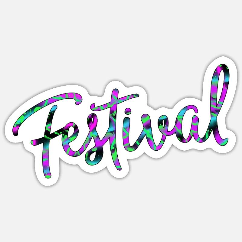 Fête - Sticker taille S (10 x 10 cm) - blanc mat