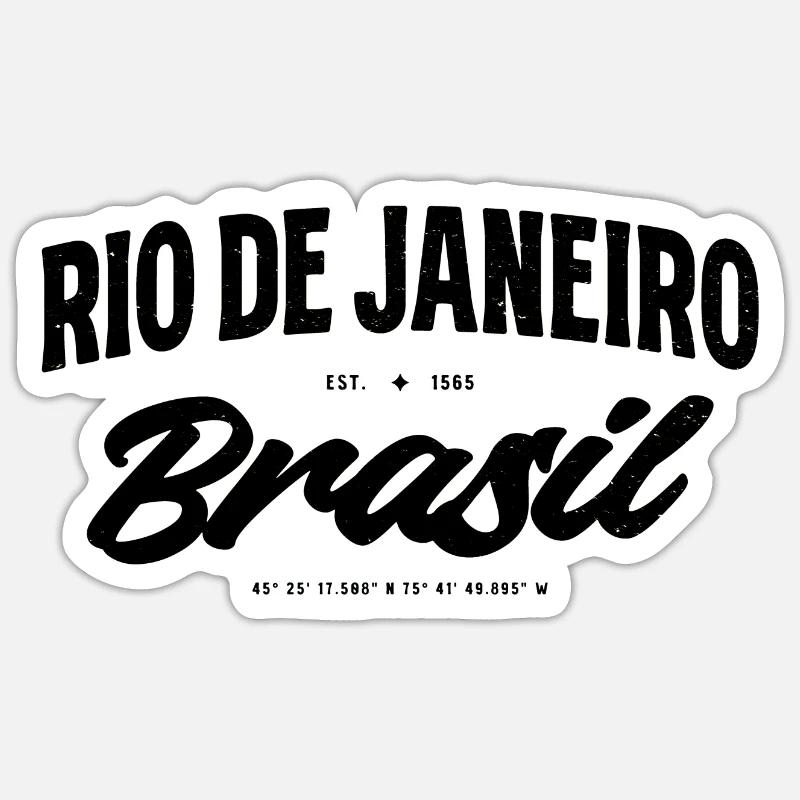 Rio de Janeiro, Brésil Script Banner Sticker taille S (10 x 10 cm)