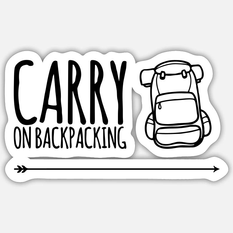 Carry On Backpacking - Backpacker Geschenkidee - Sticker Größe S (10 x 10 cm) - Mattweiß