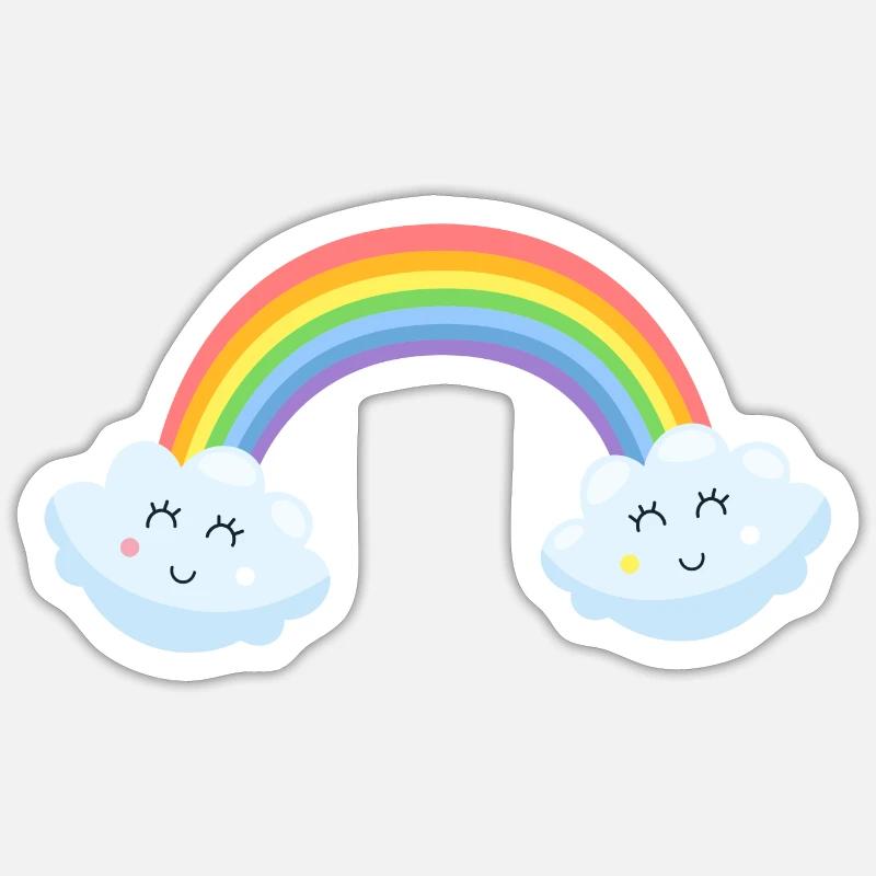 Whimsical Rainbow Clouds Sticker size S (10 x 10 cm)