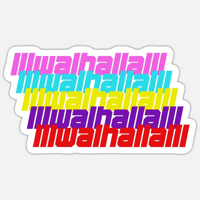 Walhalla - Sticker taille S (10 x 10 cm) - blanc mat