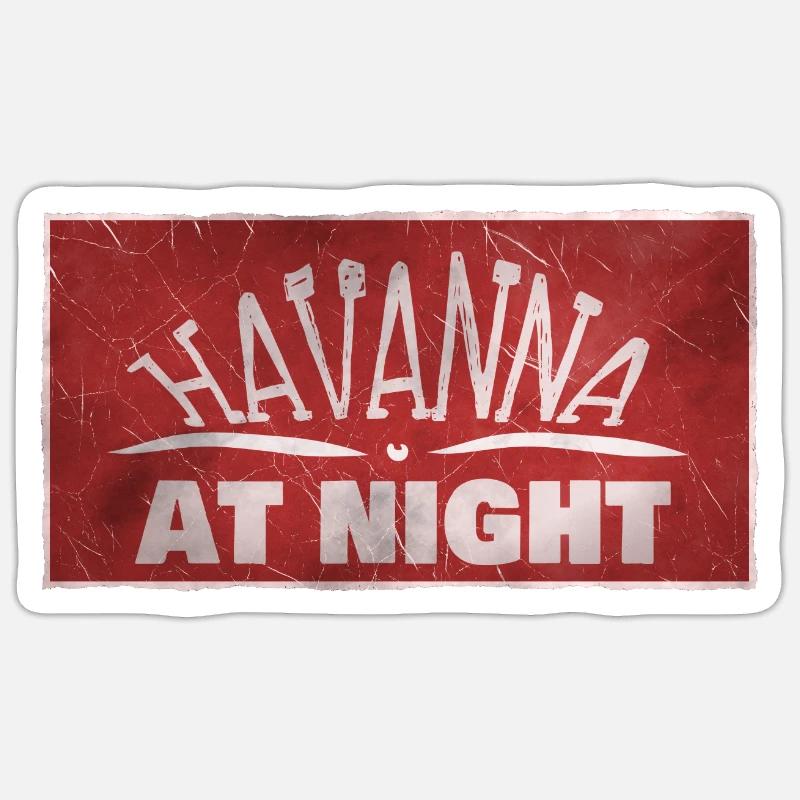 La Havane - Sticker taille S (10 x 10 cm) - blanc mat