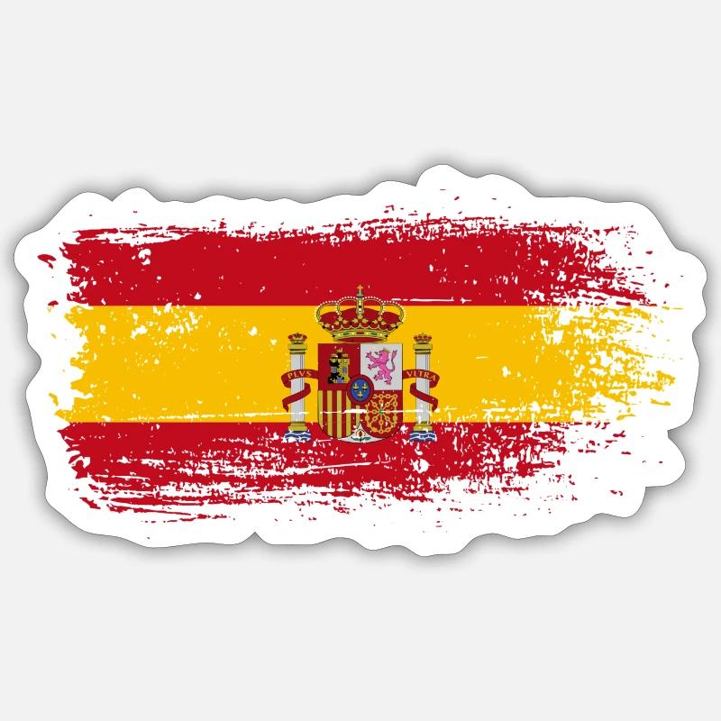 Éclaboussure d’écusson du drapeau espagnol - Sticker taille S (10 x 10 cm) - blanc mat