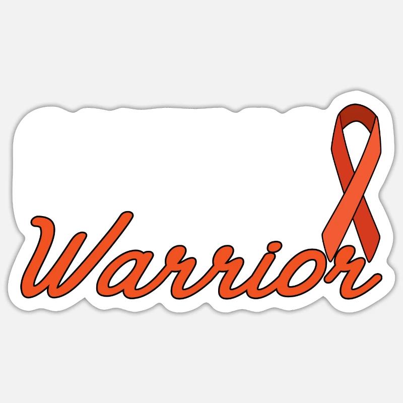 Chemo Warrior - Orange Bow Sticker size S (10 x 10 cm)