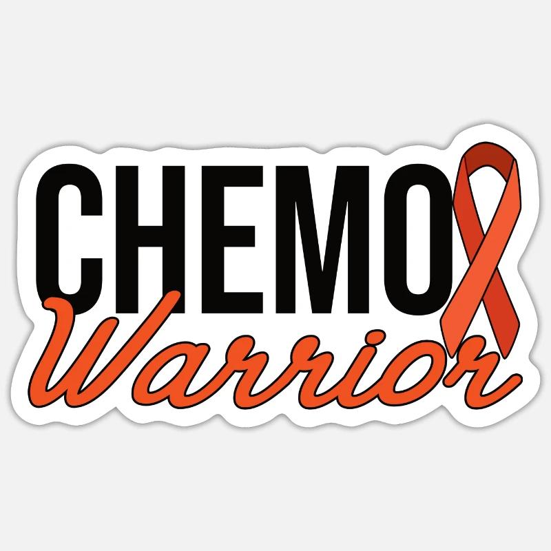 Chemo Warrior - Orange Bow Sticker size S (10 x 10 cm)
