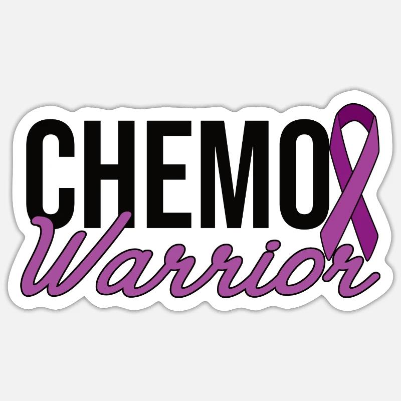 Chemo Warrior - Purple Bow Sticker size S (10 x 10 cm)