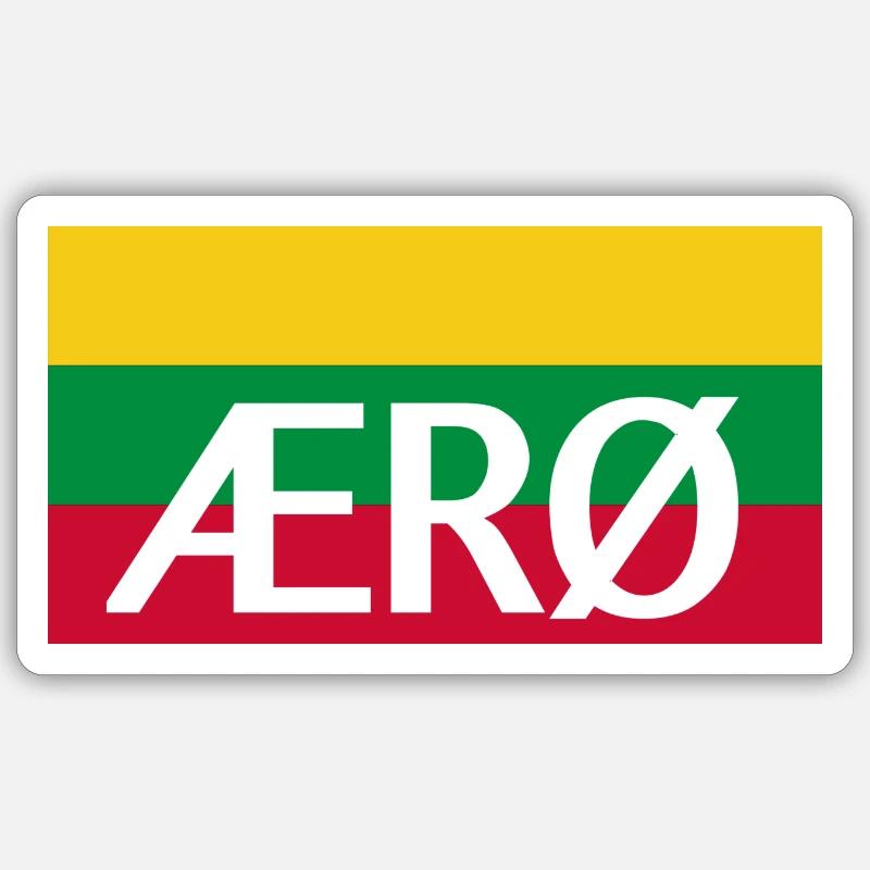Ærø Flag Danmark Ø Flag Ærø - Sticker størrelse S (10 x 10 cm) - mat hvid