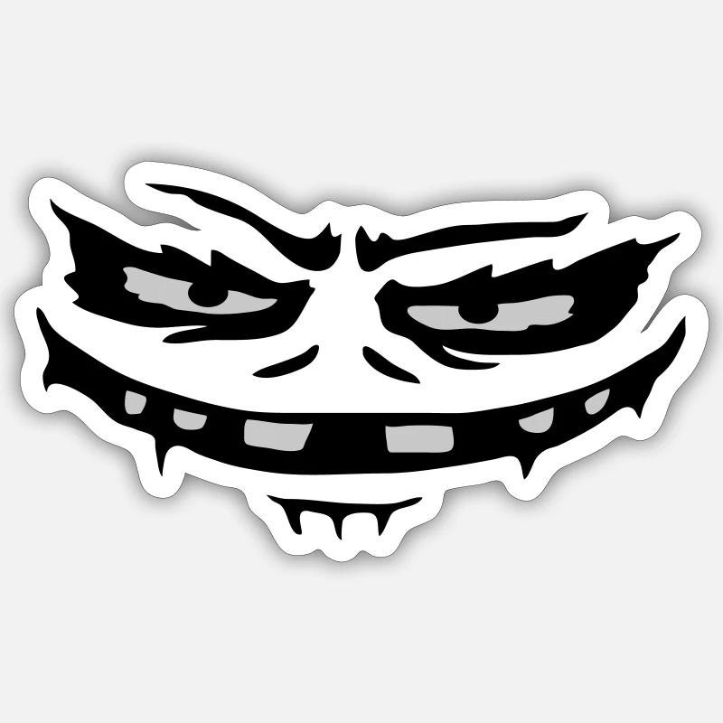 Evil Monster Face Halloween - Sticker size S (10 x 10 cm) - white matte