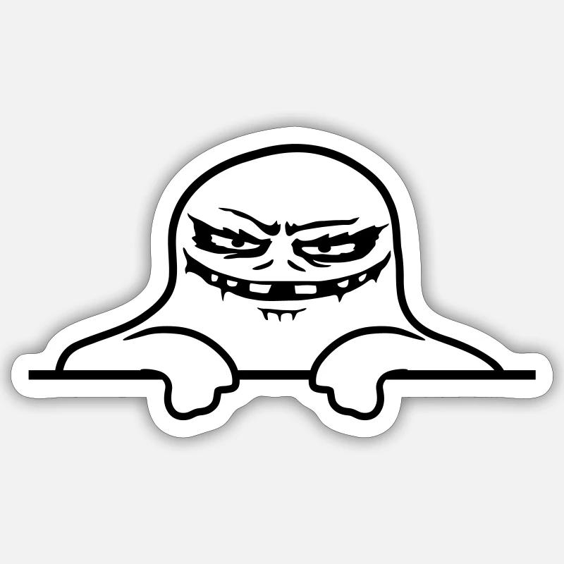 Ghost Comic Wall Monster - Sticker taille S (10 x 10 cm) - blanc mat