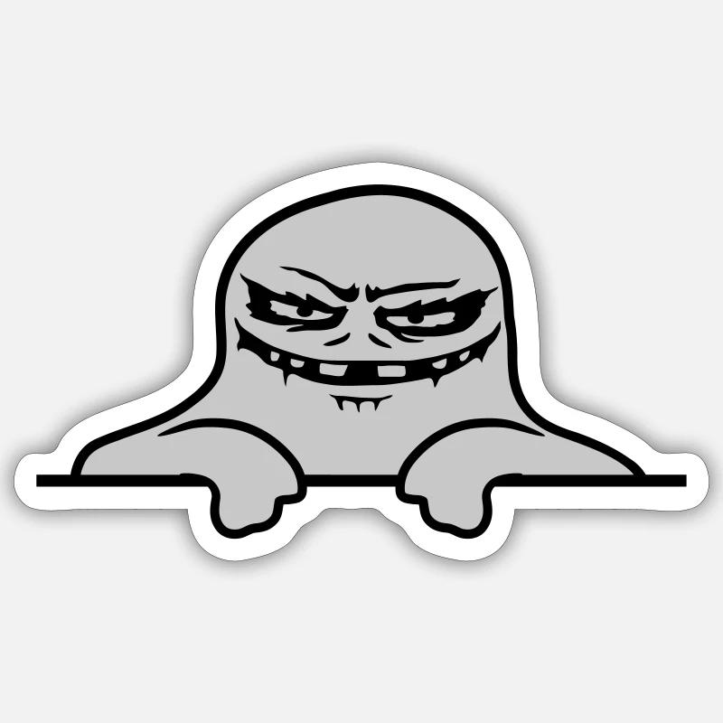 Mauer Geist Comic Monster Sticker Größe S (10 x 10 cm)